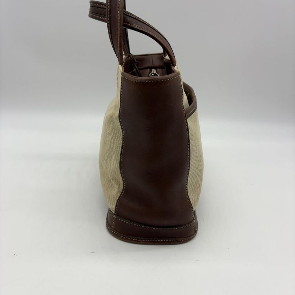 Coach Leather and Linen Tote - Picture 3 of 5